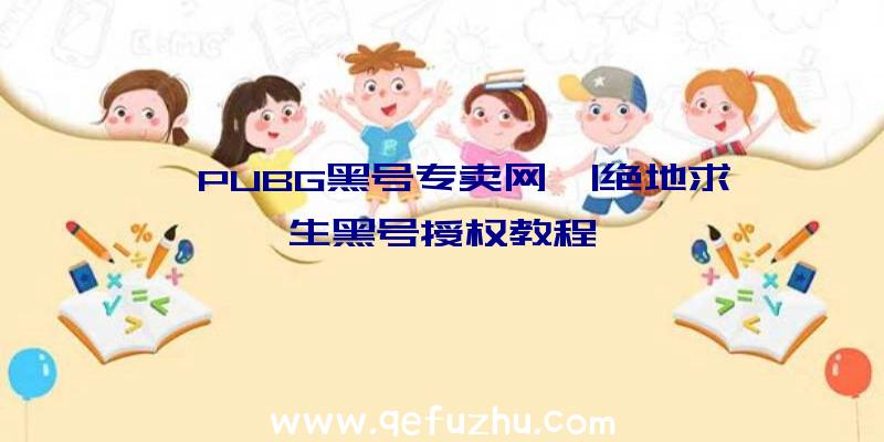 「PUBG黑号专卖网」|绝地求生黑号授权教程